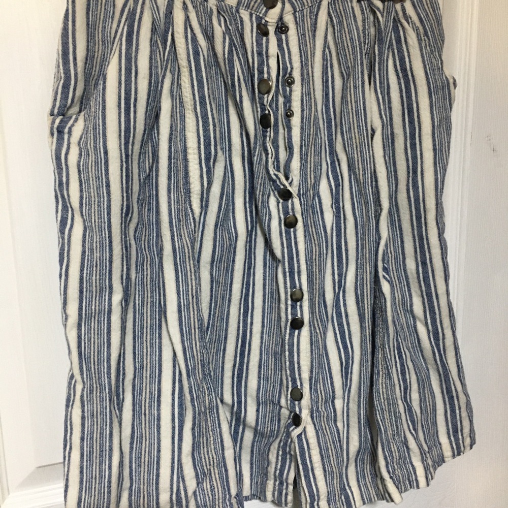 Striped Button-Down Skirt